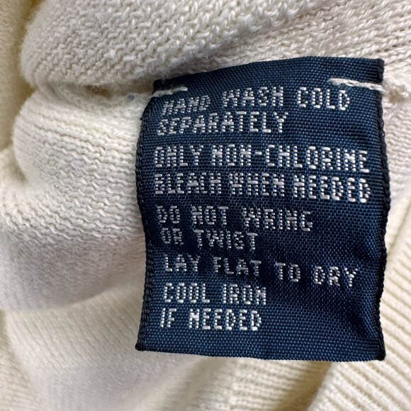 Vintage Polo Ralph Lauren Size Large Knit 100% PIMA Cotton Sweater Vest Ivory - Picture 3 of 5